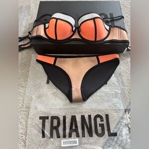 Triangl Poppy Melon Rose Gold Milly Neoprene Bikini–Y2K Revival Small++ / Large